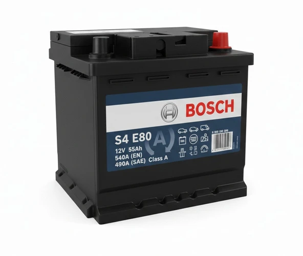Bosch S4 E80 12V 55Ah 540A (EN) EFB Akü Bosch S4 E80 12V 55Ah EFB 540A (EN) Akü