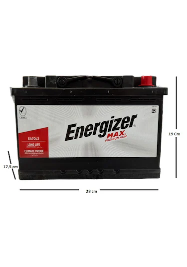 Energizer 12 Volt 70 Amper Agm 760 A En Energizer AGM 12V 70Ah 760A (EN) Varta Akü Üretimi Akü.