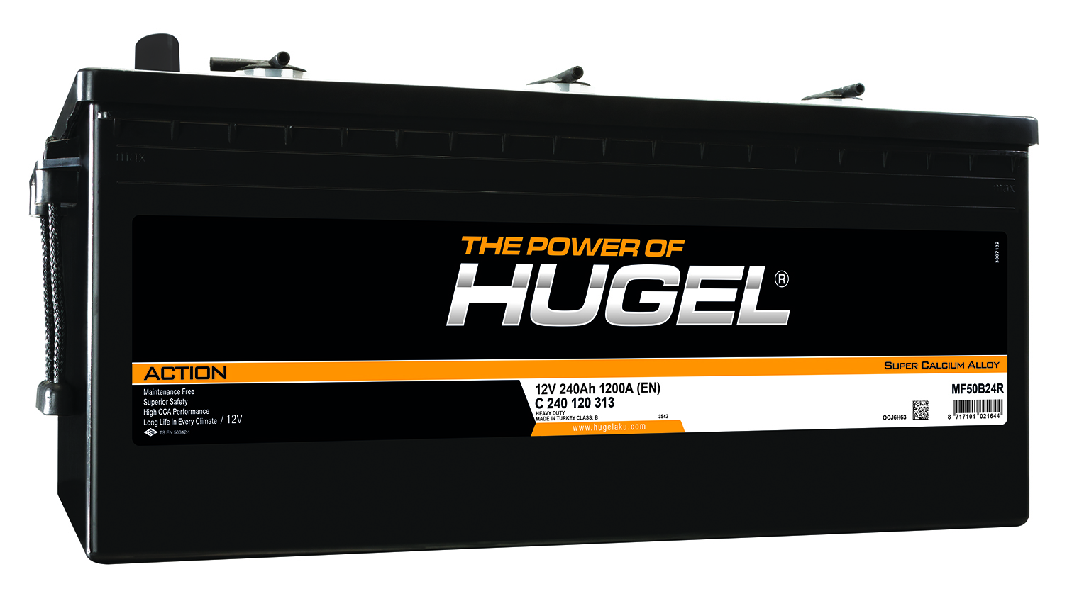 Hugel 12V 135Ah 880A (EN) İnci Akü Üretimi Akü