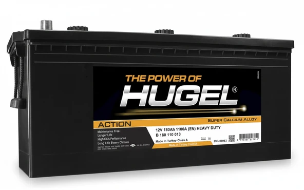 Hugel 12V 180Ah 1100A (EN) İnci Akü Üretimi Akü