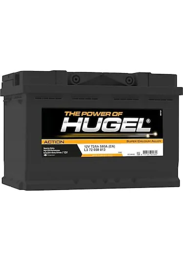 Hugel 12V 72Ah 590A (EN) İnci Akü Üretimi Akü