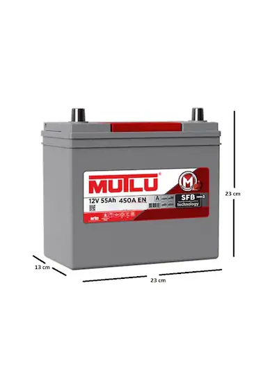 Mutlu 12 V 55 Ah Amper 450 A En Sfb Seri 3 Akü - 2025 ÖLÇÜLÜ1 Mutlu 12V 55Ah 450A (EN) Dik Kutup Akü