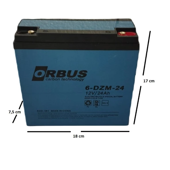 ORBUS 24 MKJ Orbus 12V 24Ah Elektrikli Bisiklet Aküsü 6'lı Set