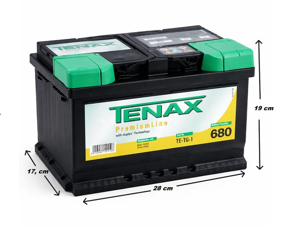 Tenax 12 V 74 Ah Amper 680A En Varta Akü Üretimi ÖLÇÜLÜ Tenax 12V 74Ah 680A (EN) Varta Akü Üretimi Akü