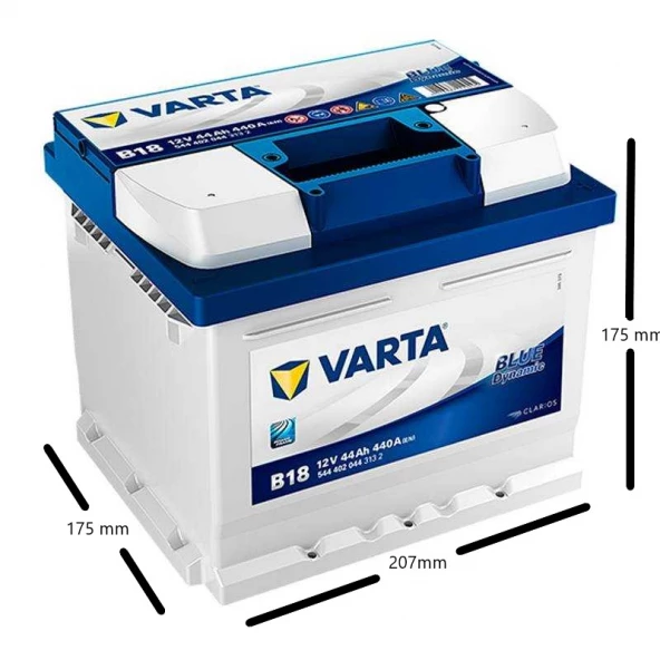 Varta Blue Dynamic B18 Kare Tip 12V 44Ah 440A (EN) Akü