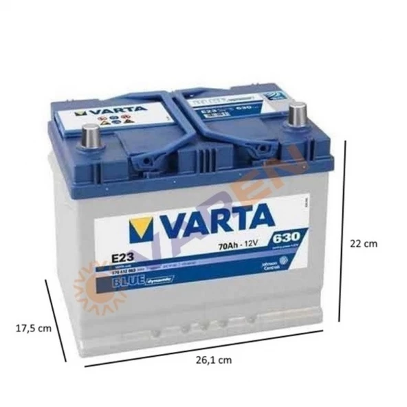 Varta Blue Dynamic E23 12V 70Ah 630A (EN) Akü