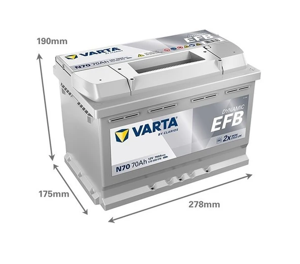 Varta Blue Dynamic EFB N70 12V 70Ah 760A (EN) Akü