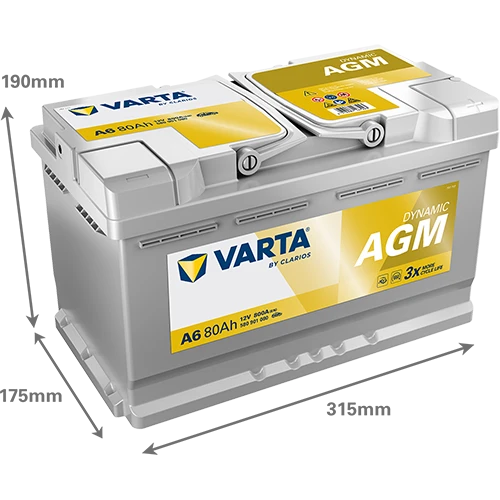 Varta Silver Dynamic AGM F21 / A6 12V 80Ah 800A (EN) Akü
