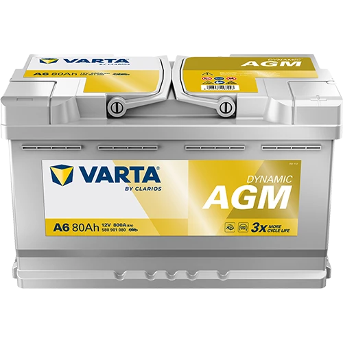 Varta Silver Dynamic F21 Start-Stop AGM 12 V 80 Ah 800 CCA Akü - 2025 Varta Silver Dynamic AGM F21 / A6 12V 80Ah 800A (EN) Akü