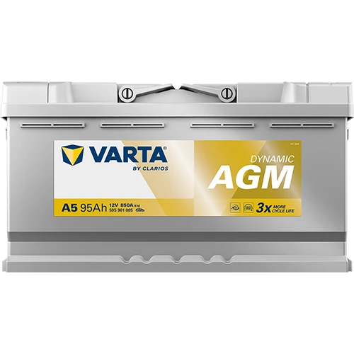 Varta Silver Dynamic G14 (A5) Start-Stop Agm 12 V 95 Ah 850Cca Akü N Varta Silver Dynamic AGM G14 /A5 12V 95Ah 850A (EN) Akü