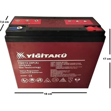 YİĞİT 24 Ah. 1 Yiğit 12V 24Ah Elektrikli Bisiklet Aküsü