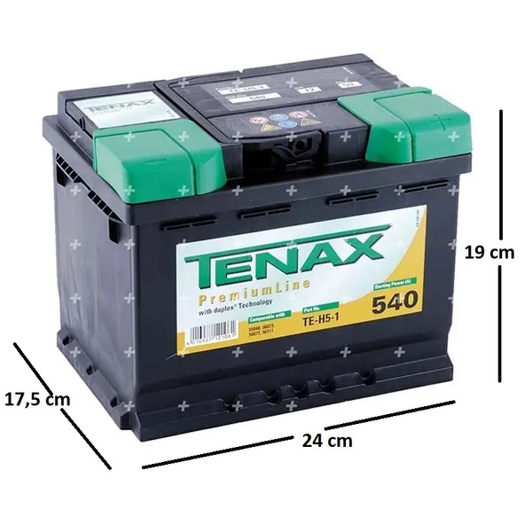 Tenax 12V 60Ah 540A (EN) Varta Akü Üretimi Akü