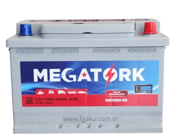 Megatork 12V 72Ah 590A (EN) Petlas Grubu Ürünü Akü