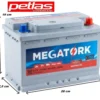 Megatork 12V 72Ah 590A (EN) Petlas Grubu Ürünü Akü
