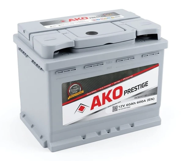 AKO Prestige (PETLAS ÜRETİMİ) 12 V 60 Ah 600 A (EN) EFB Start-Stop Akü