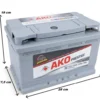 AKO Prestige 12 V 72 Ah 700 A (EN) EFB Start-Stop Akü ÖLÇÜLÜ 4340 AKO Prestige (PETLAS ÜRETİMİ) 12 V 72 Ah 700 A (EN) EFB Start-Stop Akü