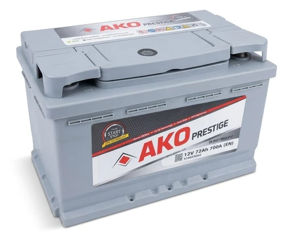 AKO Prestige 12 V 72 Ah 700 A (EN) EFB Start-Stop Akü AKO Prestige (PETLAS ÜRETİMİ) 12 V 72 Ah 700 A (EN) EFB Start-Stop Akü