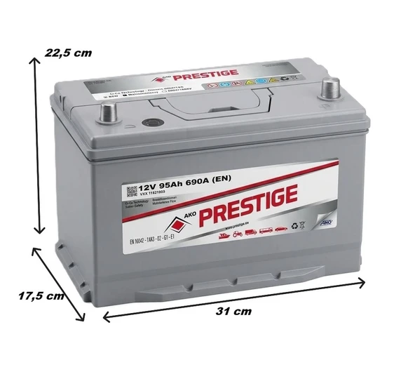 Ako Prestige (PETLAS ÜRETİMİ)12V 95Ah 690a Akü