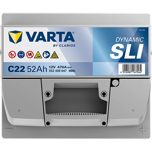 C22 ÜST Varta Blue Dynamic C22 12 V 52 Ah 470 A(En) Akü