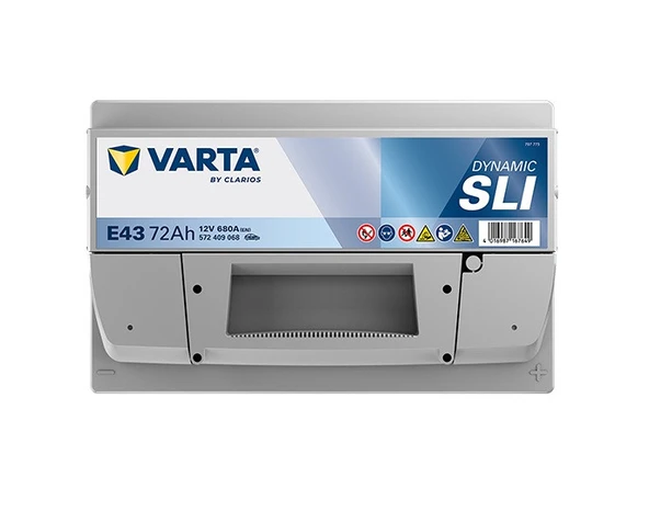 E43 YENİ KASA ÜST Varta Blue Dynamic E43 Basık Tip 12V 72Ah 680A (EN) Akü