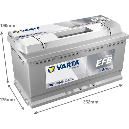 Varta 019EFB-N95-2 ÖLÇÜLÜ VARTA N95 95Ah EFB AKÜ.